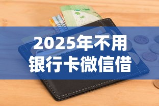 2025年不用银行卡微信借钱，看看这5个不查征信的贷款软件