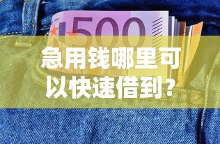 急用钱哪里可以快速借到？看看这7个好口子怎么样