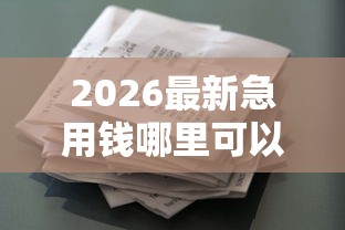 2026最新急用钱哪里可以快速借到，总结十个靠谱的短期借款平台！