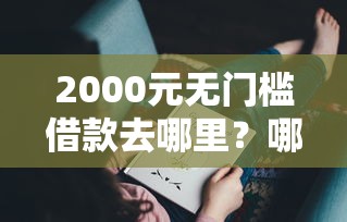2000元无门槛借款去哪里？哪个平台借钱最容易通过看这8个平台