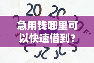 急用钱哪里可以快速借到？十个逾期也不怕的公司贷款平台