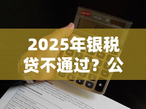 2025年银税贷不通过？公布5个申请太多网贷被拒,有没有可以贷款的平台