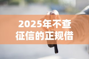 2025年不查征信的正规借钱，罗列五个正规的贷款平台