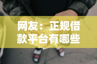 网友：正规借款平台有哪些？求介绍几款什么网贷是正规平台