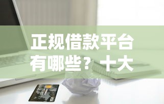 正规借款平台有哪些？十大贷款新口子不查征信2025推荐