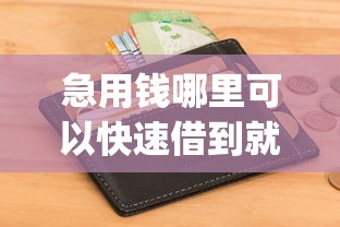 急用钱哪里可以快速借到就选这8个4000元正规不看征信的小额贷款app