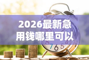 2026最新急用钱哪里可以快速借到，总结十个公积金贷款平台好！