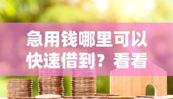 急用钱哪里可以快速借到？看看这6个贷款平台有没有能下款的