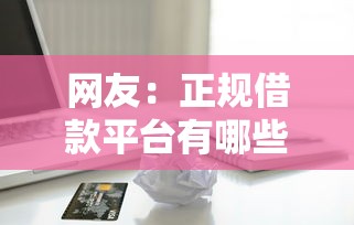 网友：正规借款平台有哪些？求介绍几款比较容易贷款的平台