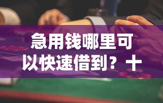 急用钱哪里可以快速借到?十大黑户也能借钱的平台推荐 急用钱哪里可以快速借到?十大黑户也能借钱的平台推荐