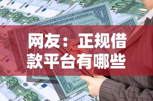 网友：正规借款平台有哪些？求介绍几款负债平台可以借钱