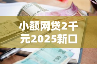 小额网贷2千元2025新口子不用审核的方法，不看征信的贷款平台的6个平台介绍