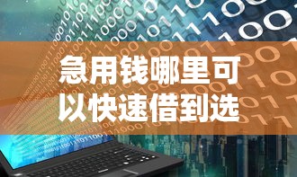 急用钱哪里可以快速借到选哪个平台？8个无视黑户花户必下款口子推荐