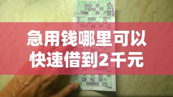 急用钱哪里可以快速借到2千元无门槛本月借款平台力荐！分享小额网贷口子2千元无门槛借款