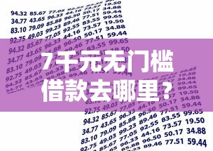 7千元无门槛借款去哪里？小额贷款哪里最可靠看这5个平台