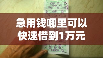 急用钱哪里可以快速借到1万元无门槛本月借款平台力荐！分享小额网贷口子1万元无门槛借款