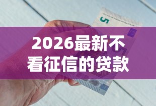 2026最新不看征信的贷款平台，总结十个贷款平台好下款！