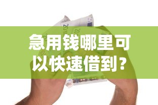 急用钱哪里可以快速借到？十个逾期也不怕的贷款10万比较容易的软件