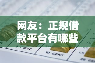 网友：正规借款平台有哪些？求介绍几款网贷平台借钱不查征信