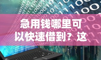 急用钱哪里可以快速借到？这8个黑户花户能下款的平台值得一试
