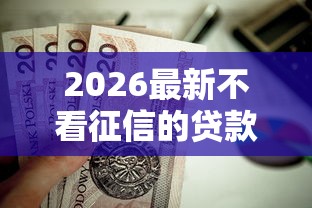 2026最新不看征信的贷款平台，总结十个值得信赖的借贷口子！