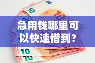 急用钱哪里可以快速借到？9个靠谱什么口子黑户可以下款推荐