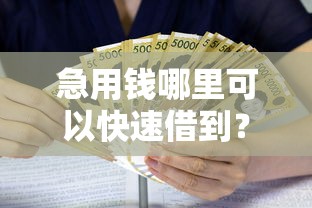 急用钱哪里可以快速借到？这7个高炮必下的新口子值得一试