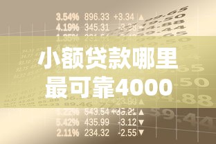 小额贷款哪里最可靠4000元无门槛本月借款平台力荐！分享小额网贷口子4000元无门槛借款