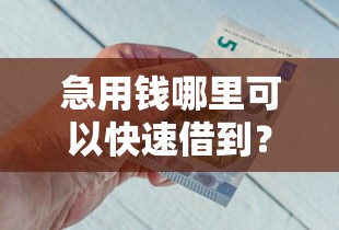 急用钱哪里可以快速借到？盘点5个比较好的借钱平台给你参考