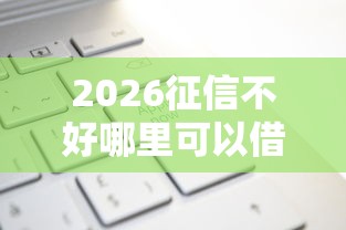 2026征信不好哪里可以借钱，差3千元就选这6个平台