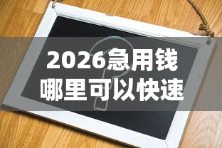 2026急用钱哪里可以快速借到，差20000元就选这7个平台