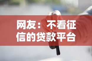 网友：不看征信的贷款平台？求介绍几款不看负债的贷款平台
