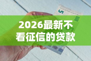 2026最新不看征信的贷款平台，总结十个好下款不看征信贷款平台！