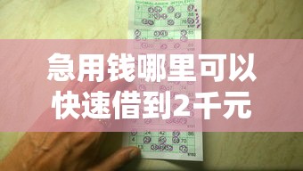 急用钱哪里可以快速借到2千元无门槛本月借款平台力荐！分享小额网贷口子2千元无门槛借款