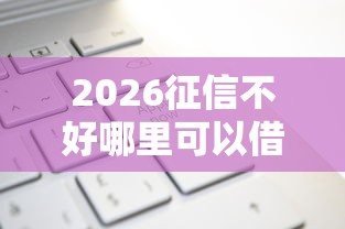 2026征信不好哪里可以借钱，差4千元就选这6个平台