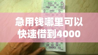 急用钱哪里可以快速借到4000元无门槛本月借款平台力荐！分享小额网贷口子4000元无门槛借款