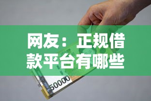 网友：正规借款平台有哪些？求介绍几款借款平台贷款利息低